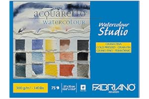 Unbekannt Honsell 75302735 Fabriano Watercolour - Cartulina para acuarela (300 g/m², 27 x 35 cm, 75 hojas, grano fino, sin ácidos, superficie aterciopelada), color blanco