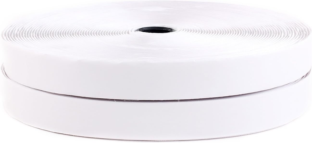 TUKA Bandas Autoadhesivas de Gancho y Bucle, 25m x 20mm, Rollo de Cinta Adhesiva, Blanco, TKB5008