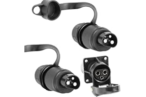 ETUKER 2X Enchufe 3pines Tractor 12V 24V y 1x Zócalo 3pines Tractor per Agrícola Camión Caravana