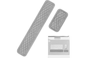 Giecy Keyboard Mouse Wrist Rest, Ergonomic Keyboard Support Pad Wrist Rest, with Soft PU Leather & Memory Foam Pain Relief for Home Office Computer Desks, Laptops, Gaming,Typing (Gray)