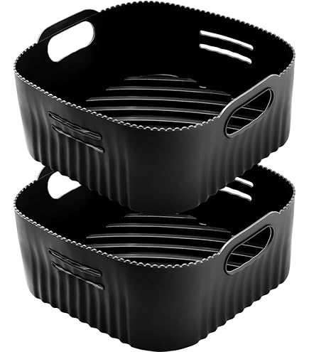 TOWEBOORY Baril à Gâteau Carré, Friteuse à Air Moule à Gâteau Moule Gateau Air Fryer Antiadhésif Pour Friteuse à Gâteau Accessoire De Cuisson Pour Airfryer Pour HD9925 HD9860 HD9905 (22CM