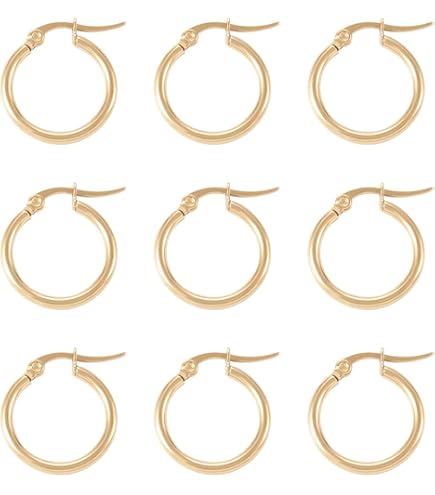 UNICRAFTALE 12Stk 14/16/21mm Hypoallergene Creolen Goud Chirurgenstaal Huggie Oorbellen DIY Accessoires voor Sieraden Maken en Zelfdoen