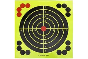 TEMPFOO 12 inch Bersaglio di Tiro Reattivo Bullseye - I Colpi Scoppiano in Fluorescente Brillante al Momento Dell'Impatto - Esercitazioni al Bersaglio, Softair(25 Pz)