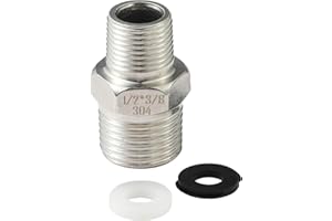 OFFO Shower Hose Connector, G1/2''(20mm) Male to G3/8''(16mm) Male Threaded Connector,Shower Hose Adapter, Chrome