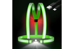 Coorattyes Running Light for Runners,Running Chest Light,High Vis Chest Torch for Running,USB Rechargeable Running light Lamp,Chest Lights for Runners,Led Reflective Vest Running Gear