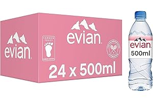 KING BAJ Evian Still Mineral Water, 24 x 0.5L