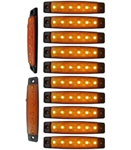 10 Feux De Gabarit LED 24V Pour Camion - Jaune | Éclairage Latéral Et Arrière | Étanche Et Facile à Installer