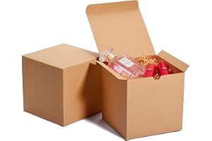 Heimwohl 50 stück presentboxar med lock 10 x 10 x 10 cm Bruna | Kraftpapperslådor för pyssel, små presentlådor för bröllop, födelsedag, fest, gör-det-själv-dekoration, enkel montering