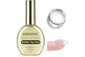 JODSONE Crystal Builder Top Coat Gel – 16,5 ml No Wipe Clear Top Coat para esmalte de uñas en gel ultratransparente para un acabado brillante o estructura de superposición, requiere secado U V/LED