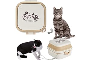 OHAANYY Tragbarer Faltbarer Hundenapf, Zusammenklappbare Hundenapf, Haustiernapf für DraußEn mit Deckel und Karabiner, 400+400 ml, Geeignet für Hunde - und KatzenspaziergäNge, Reisen Oder zu Hause (Weiß)