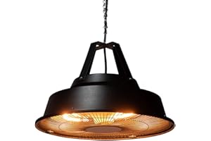 Heatlab 1.5kW Retro Style Ceiling Hanging Outdoor Indoor Electric Patio Heater in Black