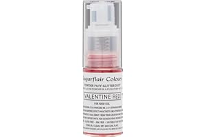 SUGARFLAIR COLOURS Sugarflair Valentine Red Edible Glitter Dust Spray (Non-Aerosol) - Add a Shimmering Sparkle to Cakes, Cupcakes, Chocolate, Baking, Desserts, Ice Cream, Drinks, Cocktails and more - 10g