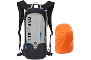 LOCAL LION Plecak rowerowy, plecak narciarski, mały dla kobiet i mężczyzn, 6 l, ultralekki, wodoszczelny, z systemem do picia do 2 l – idealny do jazdy na nartach – idealny do jazdy na rowerze – czarny czerwony, żółty, niebieski