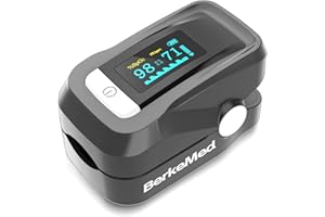 BerkeMed Pulsioximetro de Dedo Profesional Oxímetro de pulso Medición precisa de la Saturación de Oxígeno en Sangre con función de alarma, Pantalla OLED para,Adecuado para niños, adultos, ancianos