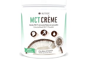 NUTRIBE Poudre MCT C8 C10 nature (Fibres d'acacia) | Pour la cétose, régime keto, paléo, jeûne intermittent