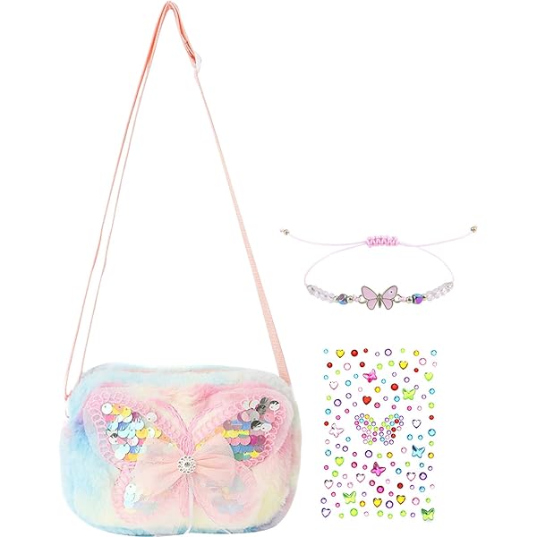 Ainiv Meisjes Crossbody Tas met Strik, Kleine Schoudertas met Muisoren Strik, PU Crossbody Tas met Verstelbare Band voor Meisjes, Kinderen, Peuters, Tieners - Roze