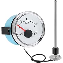 Geloo - Jauge Carburant LED 52mm - Acier Inox 316L - Étanche IP67 - 9-32V DC