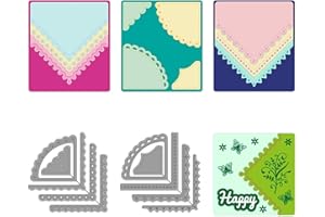 GLOBLELAND 2 Stili 10 PCS Fiori D'Angolo Fustelle Fustelle Goffratura Pizzo Fustelle per Fai da Te Scrapbooking Carta Artigianale Triangolo Fustelle in Acciaio al Carbonio Stencil per Decorazione