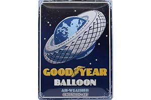 Nostalgic-Art Cartel de Chapa Retro Goodyear – Balloon – Idea de Regalo para los Fans de los Coches y Las Motos, metálico, Diseño Vintage, 30 x 40 cm