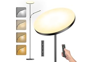 YICAIZI Lampadaire LED Dimmable, 42W/4000LM Lampadaire sur Pied Salon avec Liseuse Lampe mit 2700-6500K Intensité Variable en Continu, Télécommande et Contrôle Tactile