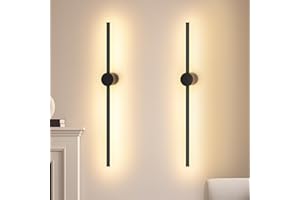 ‎ZMH ZMH 2ER LED Wandleuchte innen Wandlampe - Flurlampe Schwarz 60CM Modern Schwenkbar Design Küchenlampe 3000K Warmweiß Up Down Indirekt Treppenhauslampe für Wohnzimmer Schlafzimmer Flur Treppenhaus Bett