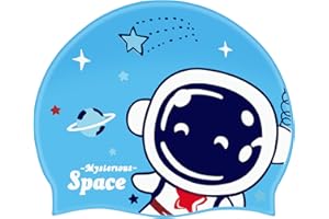 Eurtes Badekappe für Kinder Jungen und Mädchen im Alter von 5-12 Jahre, Prämie Weich Silikon Hypoallergene wasserdichte Badehaube für Teenager mit Langen Kurzen und Lockigen Haaren