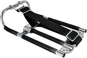 BISOMO Gepäckträger Chrom/Schwarz + Gepäckträgergummi für Simson KR51 Schwalbe, SR4-1 Spatz, SR4-2 Star, SR4-3 Sperber, SR4-4 Habicht