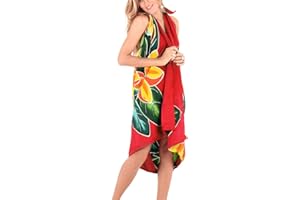 LA LEELA Femme Sarong Beach Bikini Jupe Paréo Longue Cover Up Wrap Sarong Maillot de Bain