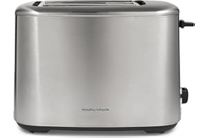 Morphy Richards Equip 2 Slice Toaster, Defrost and Reheat, Browning Controls, Variable Wide Slots, Removable Crumb Tray, 800W, Stainless Steel, 222067, Brushed