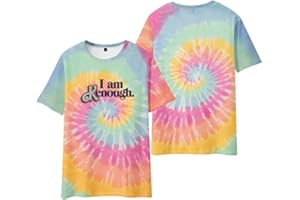 EUDOLAH Men Tie-dye I Am Kenough Funny Saying Hoodie with Pocket Trendy Letter Graphic Print Colourful Long Sleeve Sweatshirt