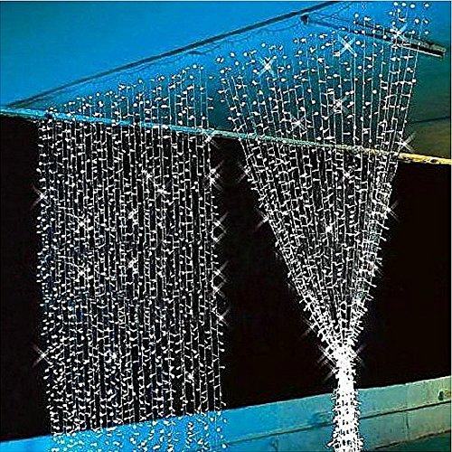 Eplze LED Rideau de Lumière 6m x 3m 600 LEDs Lumière LED Fée 8 Modes Commandables Résistant à l'eau Lumière Cordes pour Party de Noël Mariage Fête Décoration de Fenêtre (Blanc)