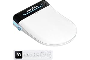 MEJE #001U-Siège de bidet électronique pour toilettes allongées avec télécommande, affichage de la température, ouverture et fermeture automatiques, séchoir à air chaud et fonctions de lavage à