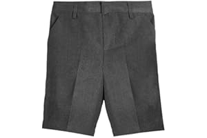 L S U Boys School Shorts 2/3 Years to 7/8 Years Pull UP & 8/9 Years to 16/17 Years Zip+Clip Summer School Shorts Kids Uniform Grey.