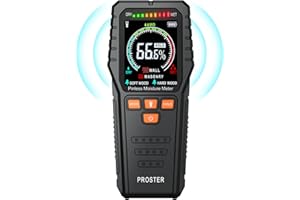 Proster Humidimètre Mur Non Destructif – Scanner d’Humidité de Surface Sans Broche, 4 Modes Mur/Bois/Maçonnerie, Écran Couleur, Profondeur 19 mm, pour Surfaces Planes Maison & Rénovation