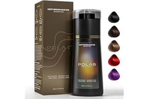 SHNBKLS Shampooing colorant pour cheveux Polar, soin capillaire Polar, shampooing colorant instantané Polar Hair Care, shampooing couleur naturelle pour la couverture des cheveux gris (Light Brown)