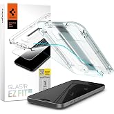 Spigen iPhone 16 Plus / 15 Plus ile Uyumlu Kolay Kurulum Cam Ekran Koruyucu GLAS.tR EZ Fit HD Şeffaf - AGL06887 (Spigen TR Ga