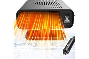 Leaflai 2 in 1 Heater & Fan, Car Heater 12V and 150W Automobile Windshield Defroster Fan, Summer and Winter Heating or Cooling Fan Car Heater for Car, Taxi, Truck