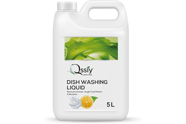 Qssiy Green Apple Dishwash Gel, 5L Can Tough on Grease, Gentle Hands, Bulk Refill