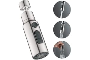 KSVFTB 3 Function Kitchen Tap Spray Head, FM22 M24, 360° Swivel Spout, Tap Extender, Aerator, Adapter Accessories