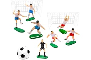 WNV 10pcs Football Cake Toppers for Boys, Personalised Football Cake Decoration Soccer Birthday Cake Toppers Football Birthday Party Decorations for Men (colourful)