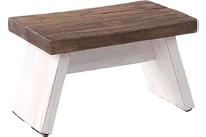 DESIGN DELIGHTS Sgabello in legno massiccio riciclato, 18,5 x 29 x 19,5 cm, stile shabby chic