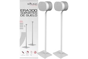 SOUND BASS ERA300 Soporte de Suelo, Diseño de Metal Premium, Paquete Doble (2pcs), Blanco, Compatible con Sonos ERA 300, Accesorios Incluidos, Gestión de Cables, Diseñado en el Reino Unido, Doble, Par