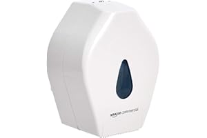 AmazonCommercial Dispensador de papel higiénico, tamaño mini, Blanco, 118 cm x 3.52 cm