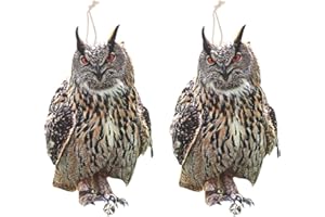 Skystuff Vogelabwehr Vogelschreck Taubenabwehr Eule Vogelband zur Abschreckung, Vogelschreckb Vogelscheuche Hängende mit Glöckchen, 2 Stück