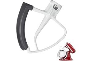 IUSOT Flex Edge Schlägel für KitchenAid Mixer, Flexibler Flachrührer mit Silikonkanten, KitchenAid Zubehör für 4.5-5 Quart Schüsseln, Metall Küchenhelfer-Aufsatz, Kompatibel mit KitchenAid Stand Mixer