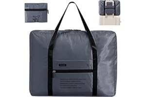 BANSGA Bolsa de Viaje Plegable 42x35x17cm, Bolsa Deporte Impermeable con Bolsa Húmeda, Ligera Bolsa Gimnasio Bolsa de Mano para Deporte, Vacacione-Grey