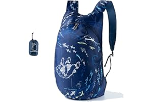 Abcsea 1 Pezzo Zaino Ripiegabile da Viaggio 18 L, Zaino Leggero Pieghevole, Zaino da Trekking, Zainetto Impermeabile, Zaino Leggero Pieghevole, Piccolo Zaino