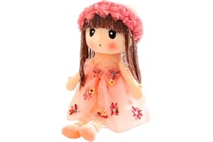 Bvizyelck Muñeca De Trapo, Muñeca De Trapo para Niña con Ropa Y Pelo, Muñeca De Peluche para Niñas, Muñeca De Princesa Rag Doll con Vestido Y Sombrero Extraíbles, Muñeca De Trapo Lavable A Máquina