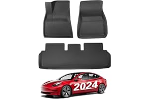 BASENOR Tesla Model 3 Alfombrillas 3D Todo Tiempo Antideslizante Impermeable Cubierta Completa Revestimientos de Suelo Set Alfombra Set Compatible con Tesla Model 3 Highland 2024-2021