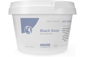 Fatima's Garden Savon Noir à la Nila Bleue - Soin Adoucissant Traditionnel du Hammam, 500g